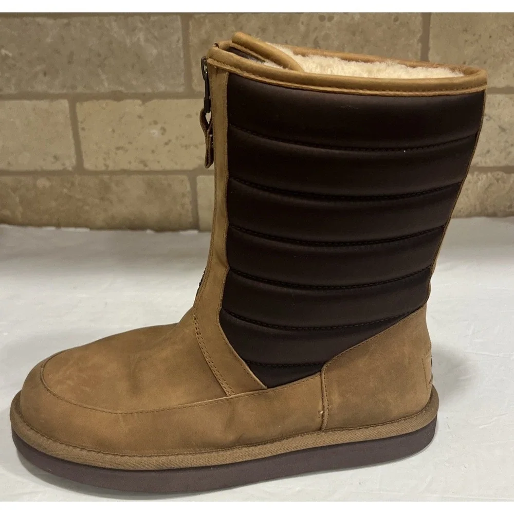 UGG 1013292 Zaire Chestnut Nubuck Nylon Waterproof Front Zip Boots Chestnut 7